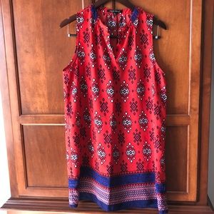 Orange and Blue Aztec Print Dress